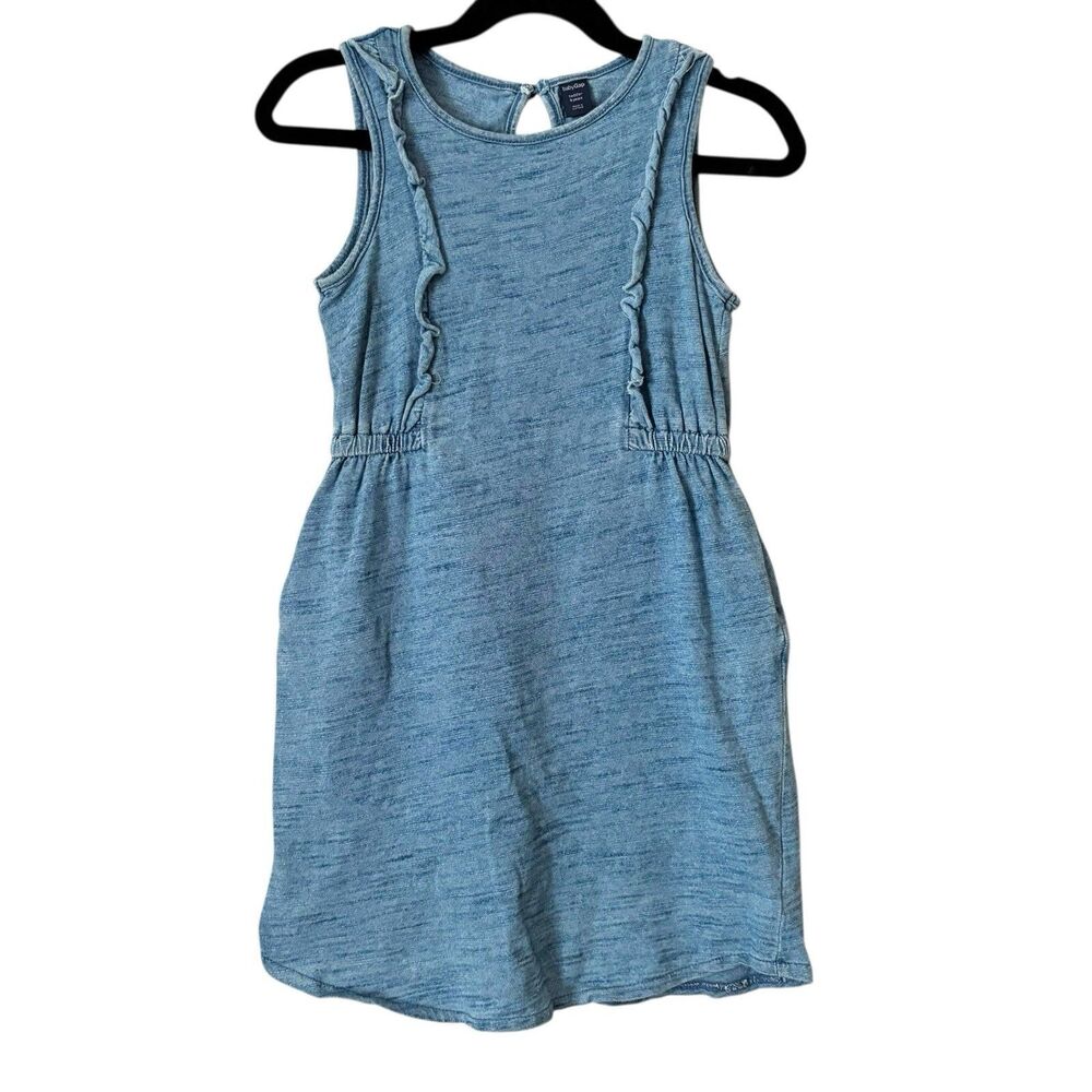 Baby Gap Dress Girls  5T Blue Chambray cotton sleeveless lightweight casual